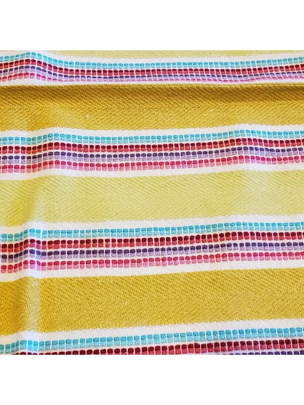 Boho Napkins Yellow Striped Woven 100% Cotton QTY4  Teal Red Pink Purple
